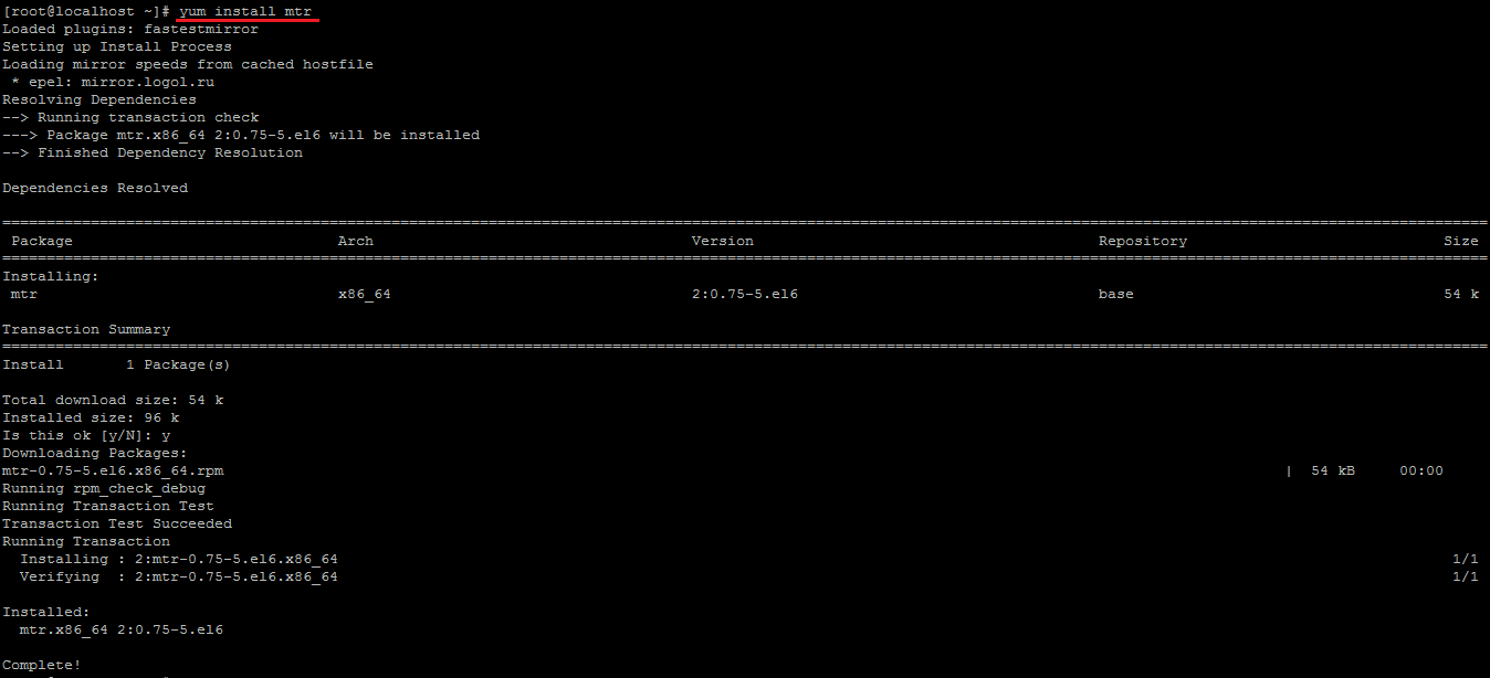 Yum installed packages. Linux x86_64.