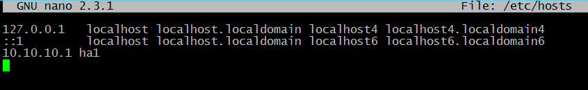 Пример файла /etc/hosts со второй ноды.