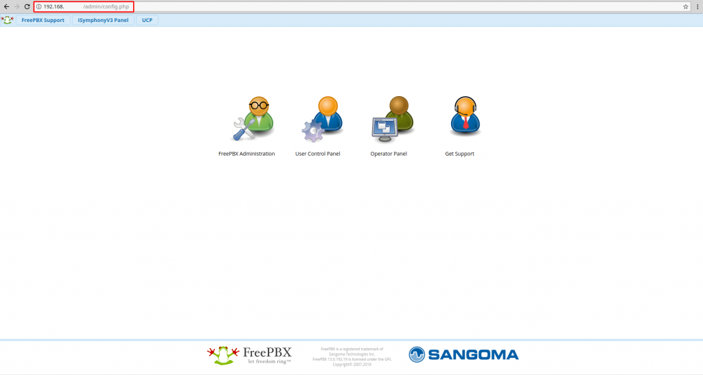 WEB панель FreePBX.
