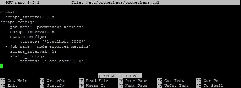 Установка Prometheus – редактирование конфигурационного файла