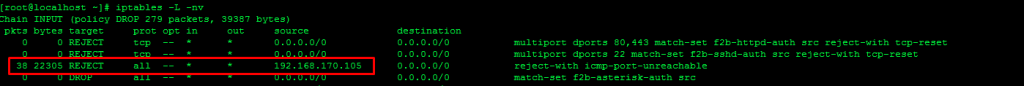iptables REJECT
