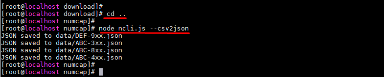  Конвертирование csv в json для NumCAP 